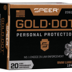 Speer Ammo Gold Dot Personal Protection 9mm +P 124gr