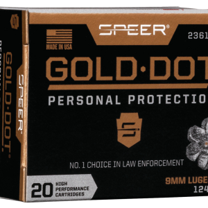 Speer Ammo Gold Dot Personal Protection 9mm +P 124gr