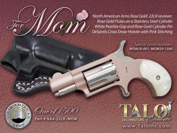 North American Arms MOM Mini Revolver 22 LR 1/1/8" Barrel Rose Gold