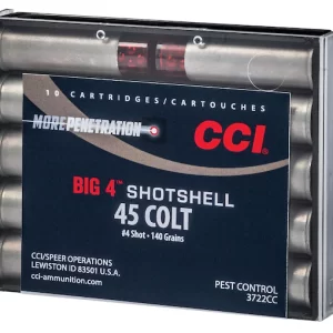 CCI Big 4 Shotshell, 45 Colt ammo, 140 grain lead shot, shotshell ammunition, hunting ammo, bulk ammo